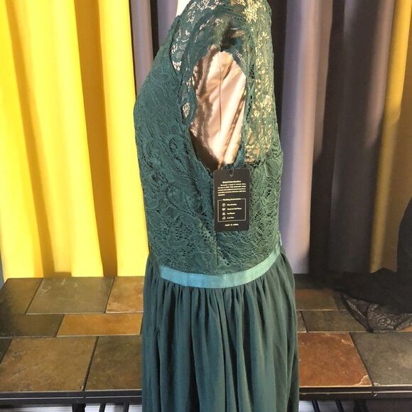 Dressy Star formal dark green bridesmaid/prom dress size large - Picture 4 of 9